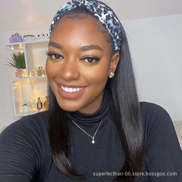 Headband wig kinky straight synthetic headband wig french curl silicon wig grip headband